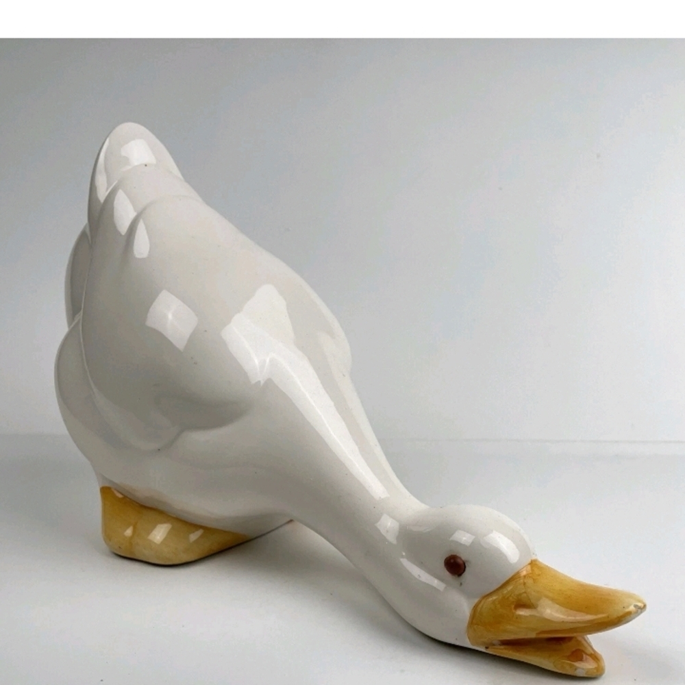 White Ceramic Goose Figurine